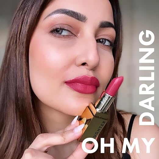 Daughter Earth Oh My Darling 100% Vegan Natural Lipstick, Pigmented Lightweight Lip Color - 4 Gms