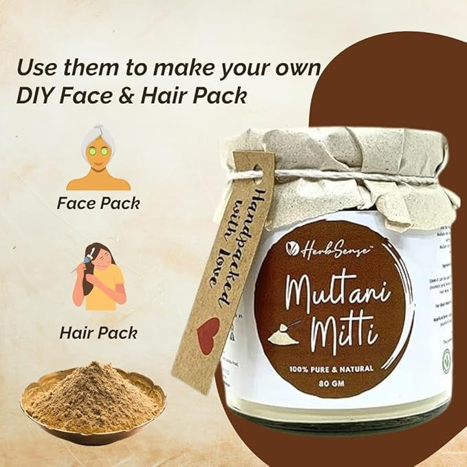 Herbsense Natural Multani Mitti Powder - 80 gms
