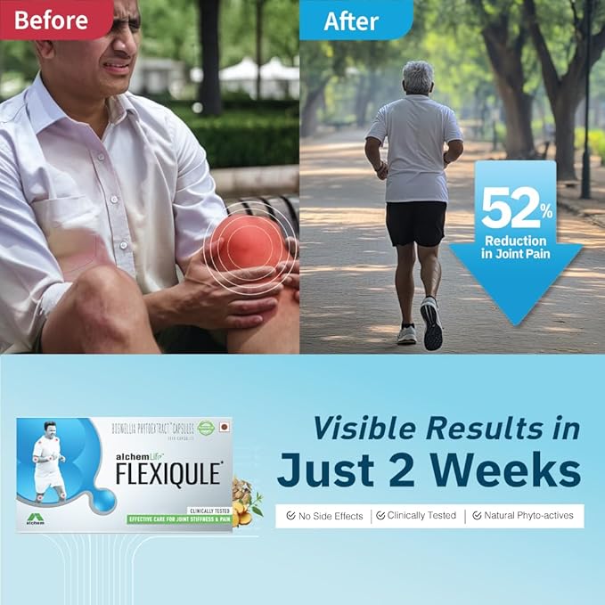 Alchem Life Flexiqule Natural Care for Joint Stiffness and Pain | 10 Caps