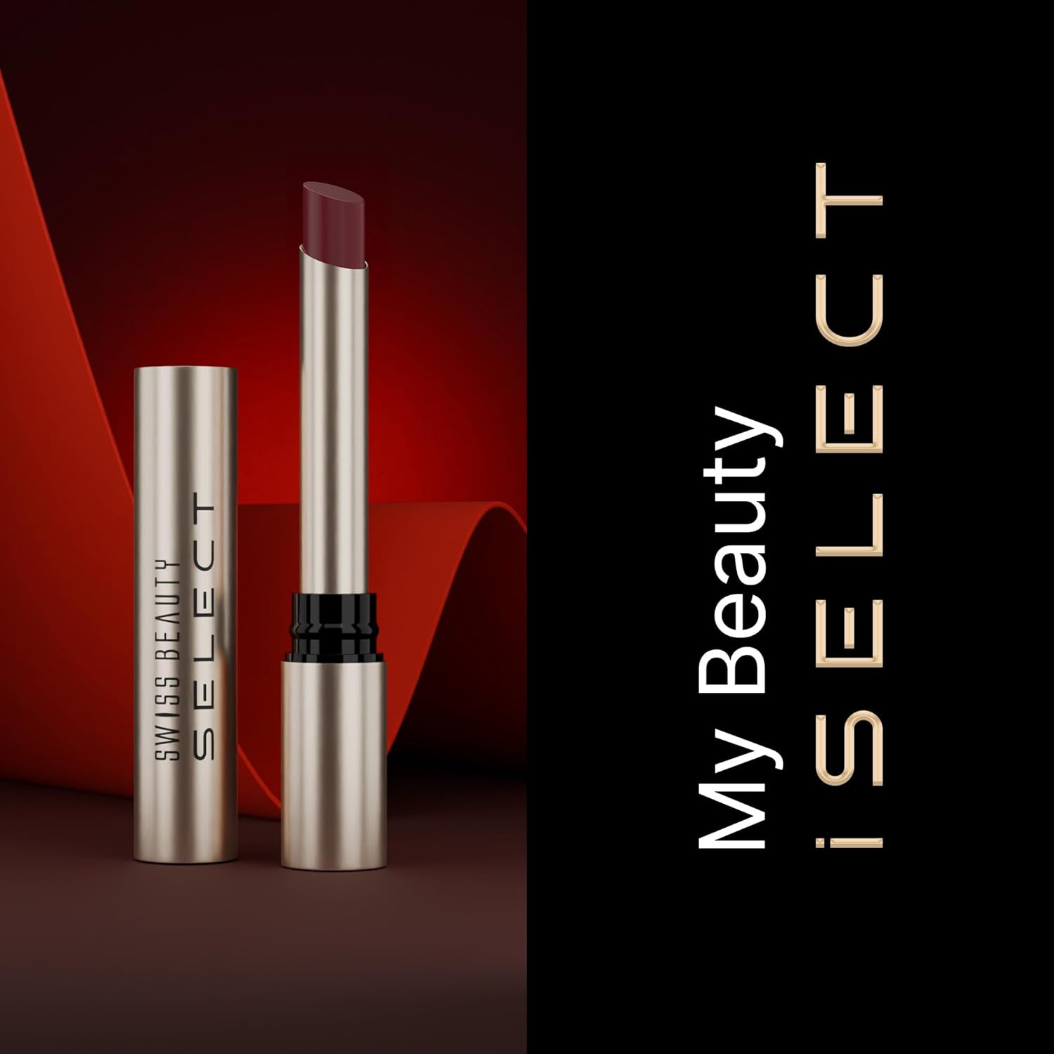 Swiss Beauty Select High On Shine Creamy Lipstick | With Mirror-shine finish | Enriched with Vitamin E | Shade- Supreme Nude, 1g |