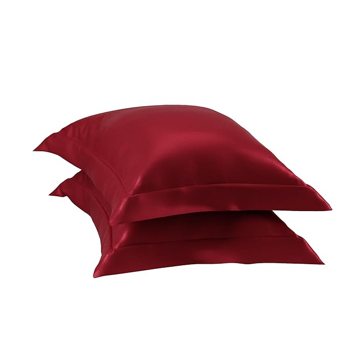 Stoa Paris Pillow Covers, Set of 2 Pieces Satin Pillow Covers Colour Flirty Red