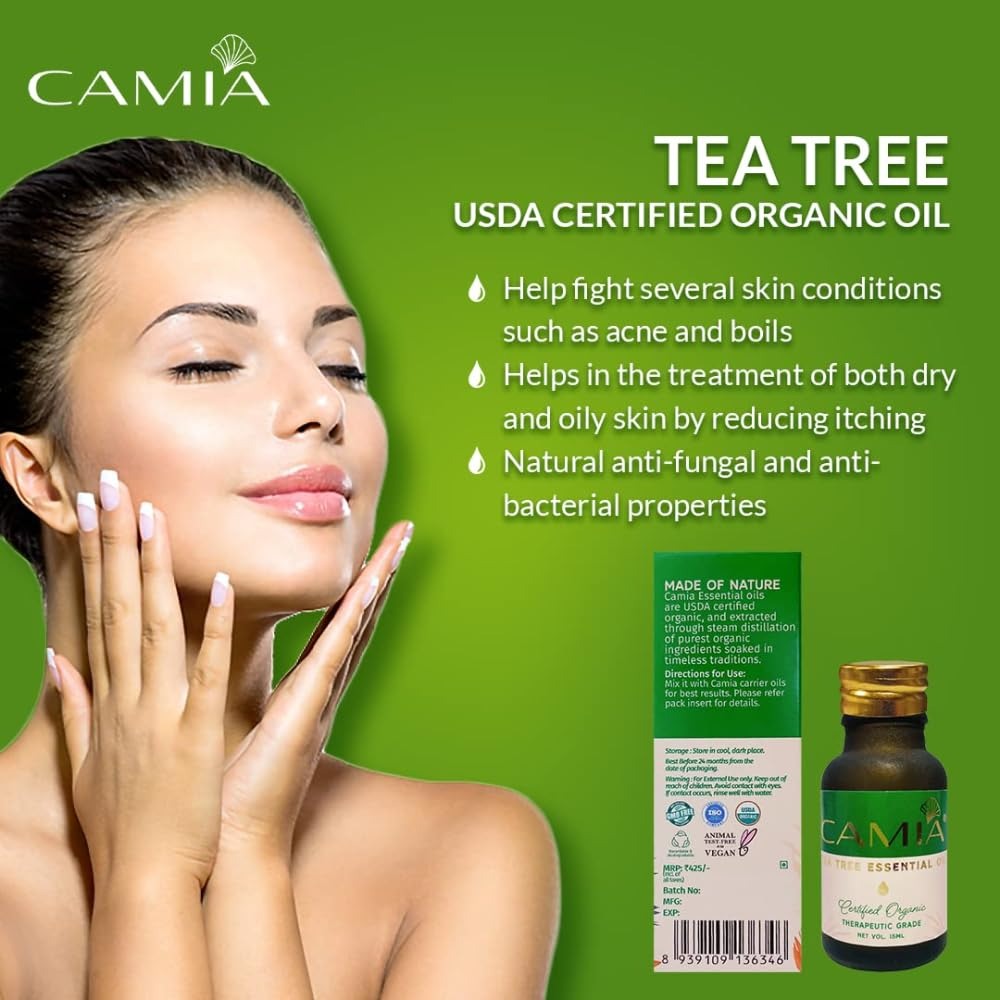 Camia Organic & Natural Tea Tree Essential Oil - 15 ml