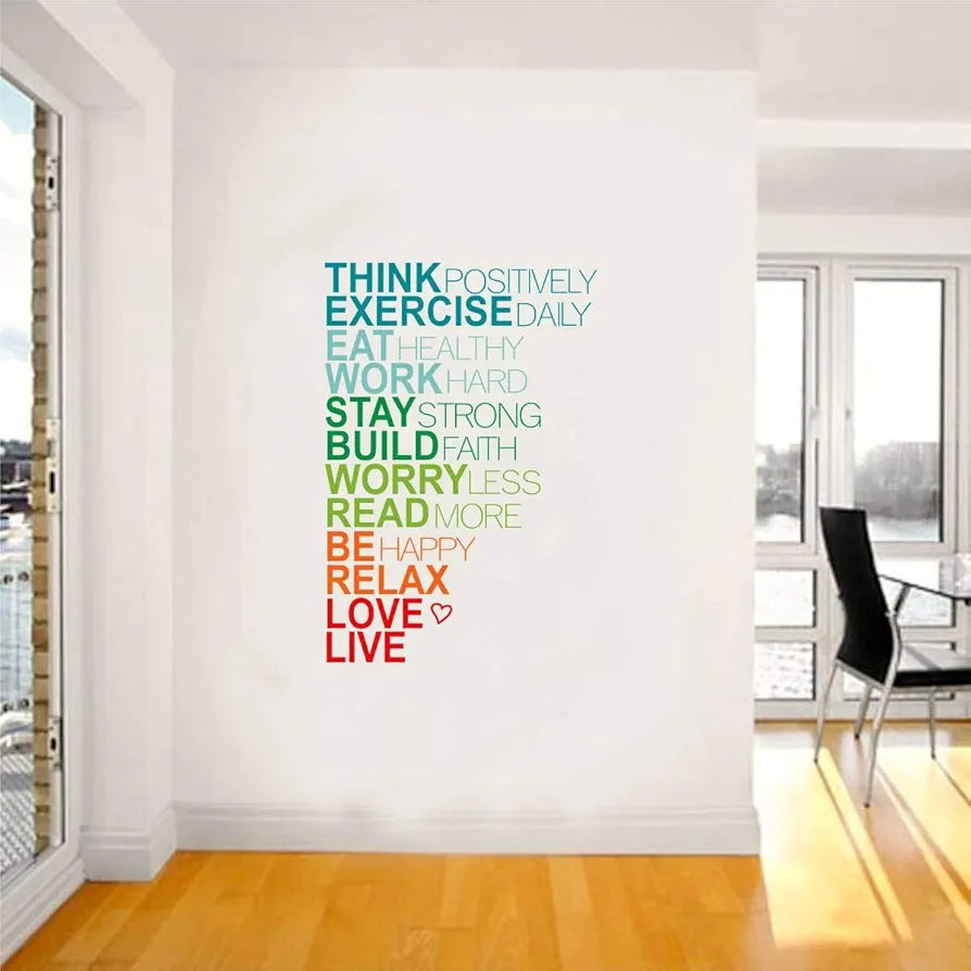 Decal O Decal Wall Decals Motivational Quotes- Be Positive Wall Reusable Self-Adhesive Stickers  Multicolour