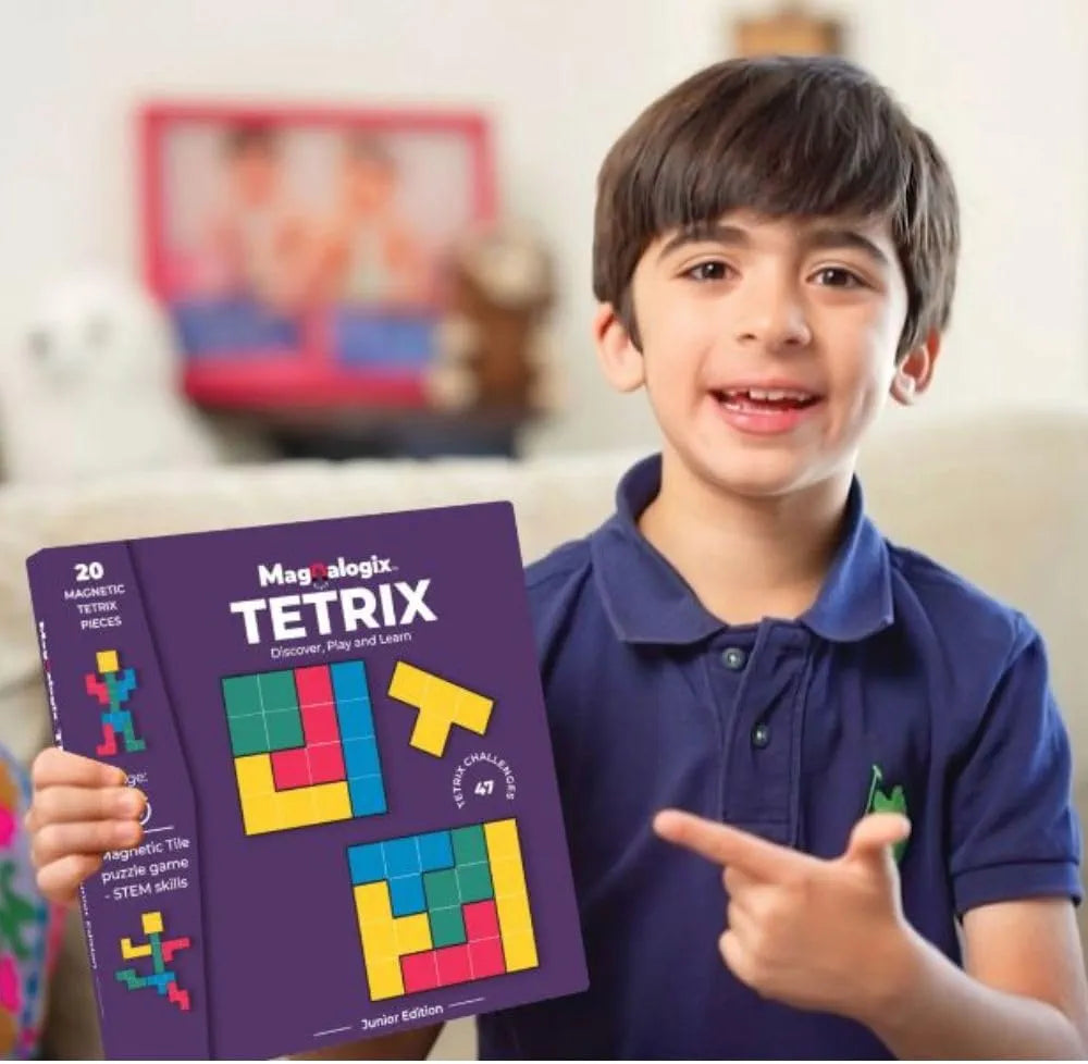 Pelikas Toyz Magnalogix Magnetic Game Tetrix for Kids Age 6 to 9 Years Old Tetris Puzzle for Kids, Gift for Boys Girls,Travel Game - Tetrix Junior