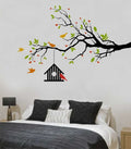 Rawpockets Decal Heart-in Flower Tree with Bird Cage Wall Sticker