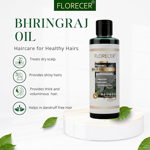 Florecer Bhringraj Hair Oil For Controlling Hair Fall - 210 ml