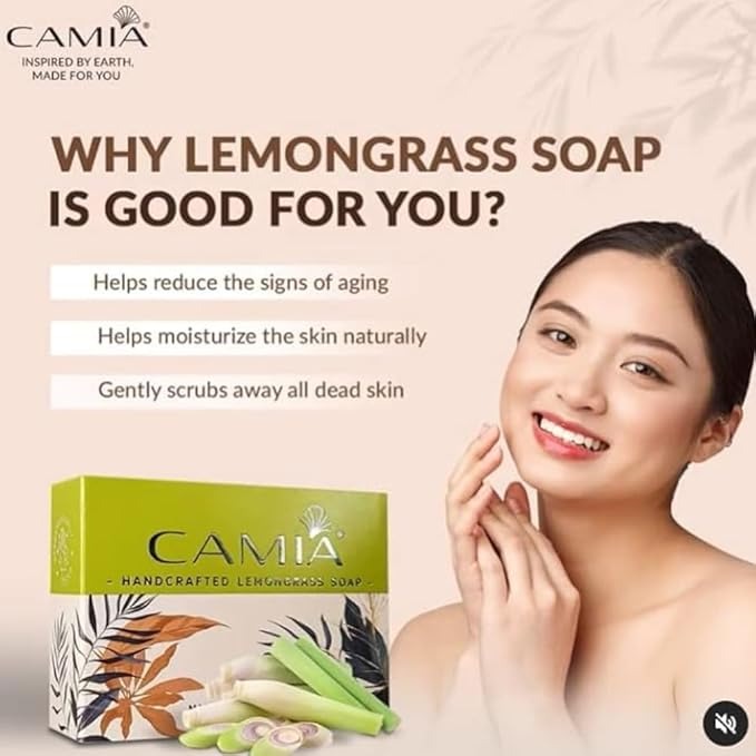 Camia Natural & Handmade Organic Lemongrass Soap - 125 gms