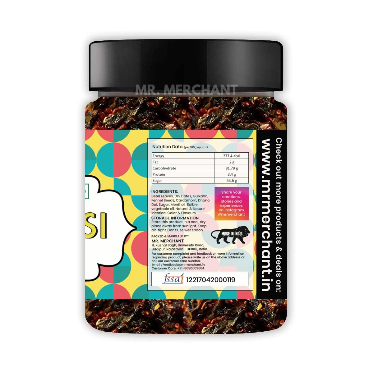 Mr. Merchant Banarasi Meetha Paan Mukhwas, [Mouth Freshener, Digestive, After-Meal Snack] [Jar Pack], 300g
