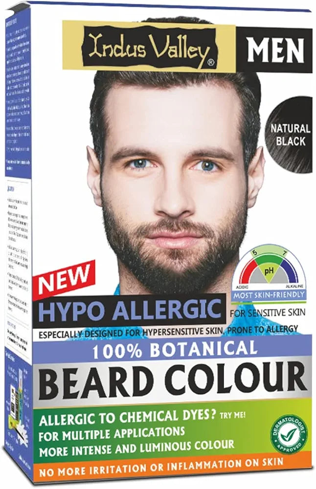 Indus Valley Botanical Hypo Allergic Aqua Beard Colour Black - 115 Gms