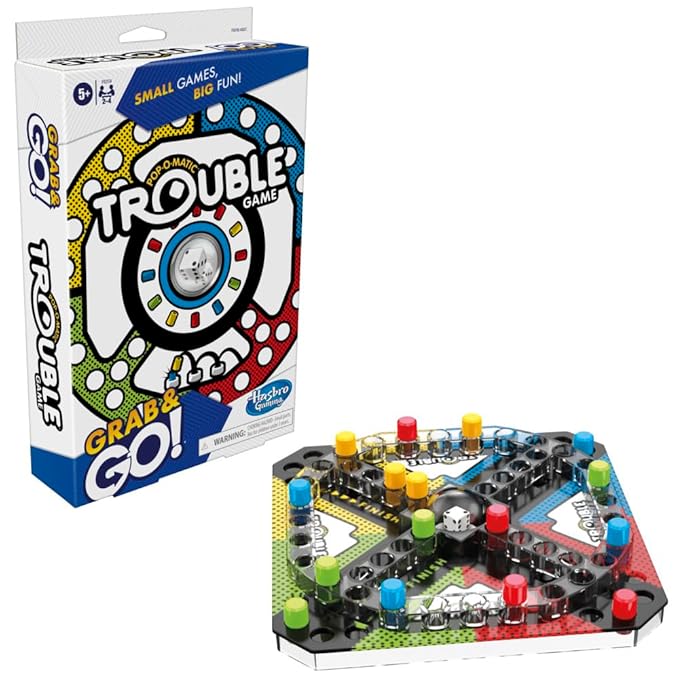 Hasbro GamingTrouble Grab and Go Game for Kids Ages 5 and Up