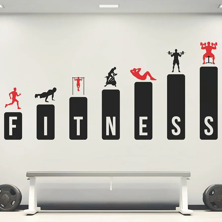 StickMe Gym Fitness Workout Body Building Motivation Sports Wall Sticker Premium Large - 170 x 80 cm