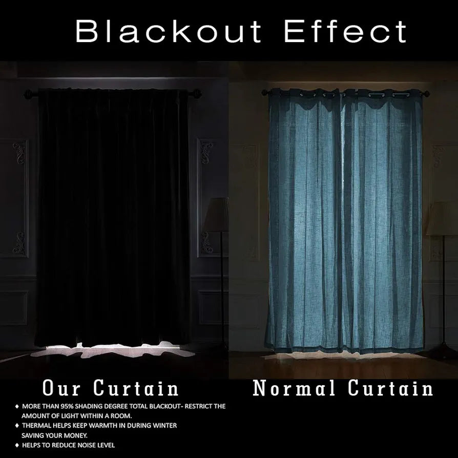 Cloth Fusion Blackout Door Curtains 9 Feet Long Set of 2 Lilac Colour