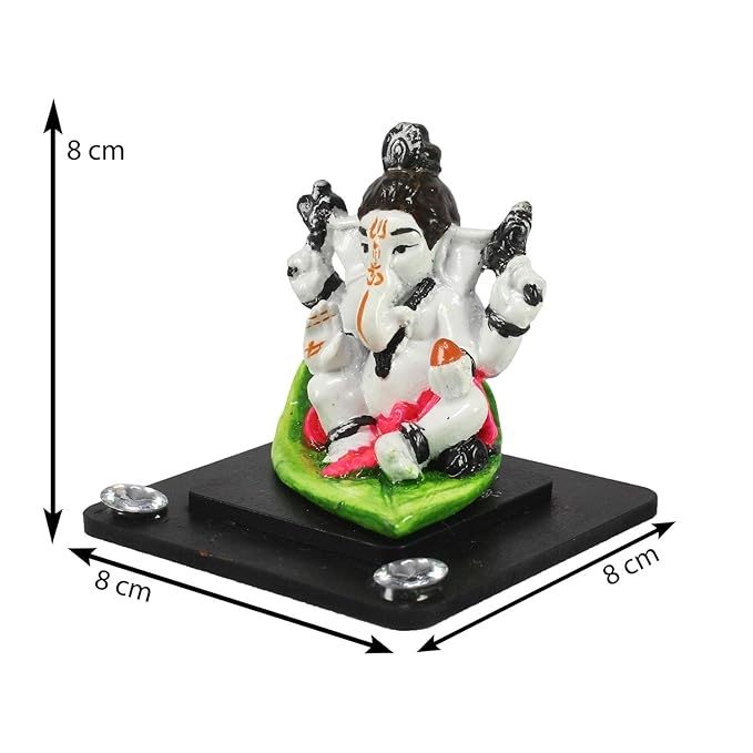 Ecraftindia Decorative Lord Ganesha Showpiece for Car Dashboard, Home Temple and Office Desks