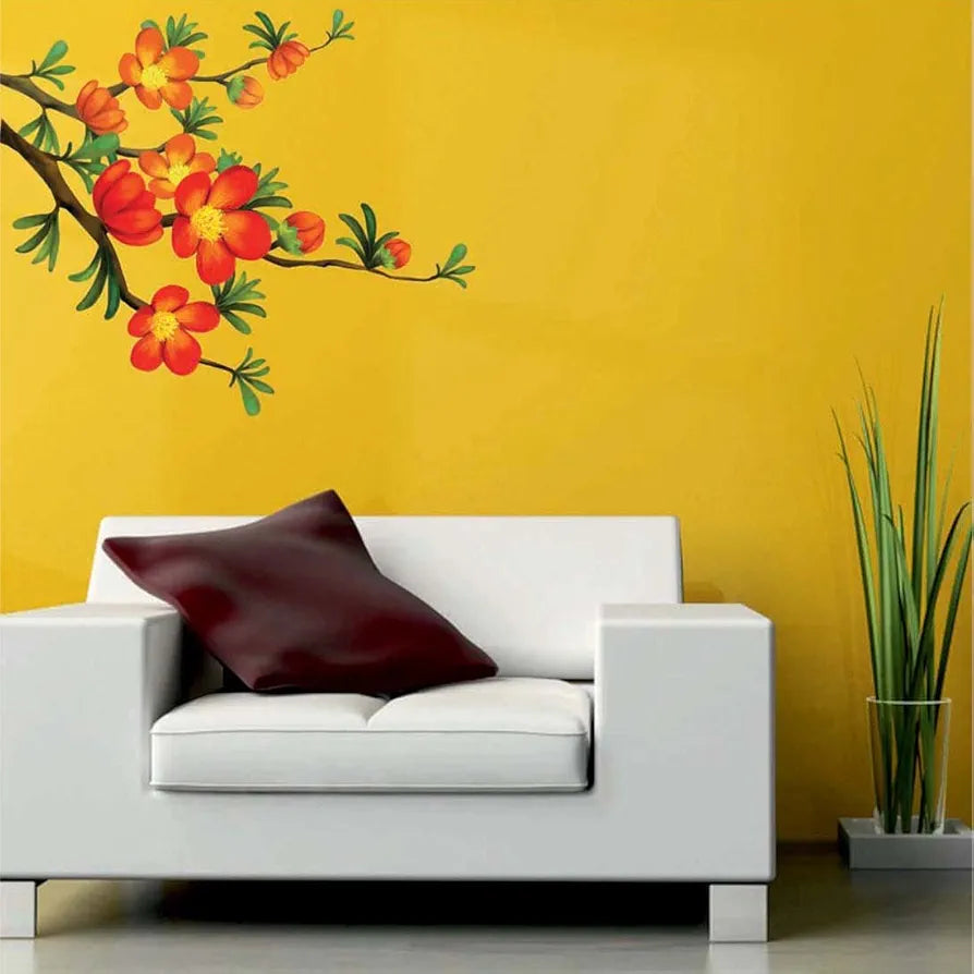 AH Decals Floral Branch with Realistic Flowers PVC Vinyl Wall Sticker Floral_01