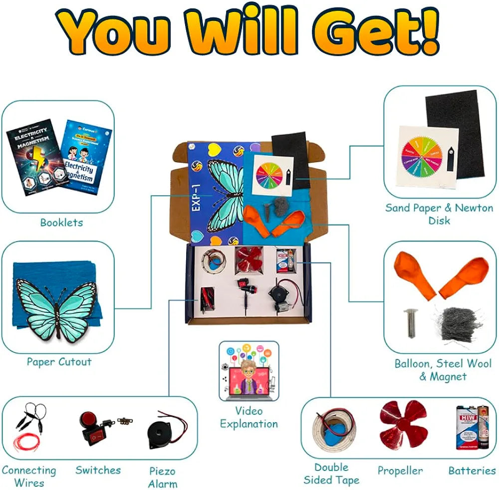 PW Electricity & Science Experiment Kit for Kids 100+ Hands-On Electricity & Magnetism Experiments Kit Ages 7-14