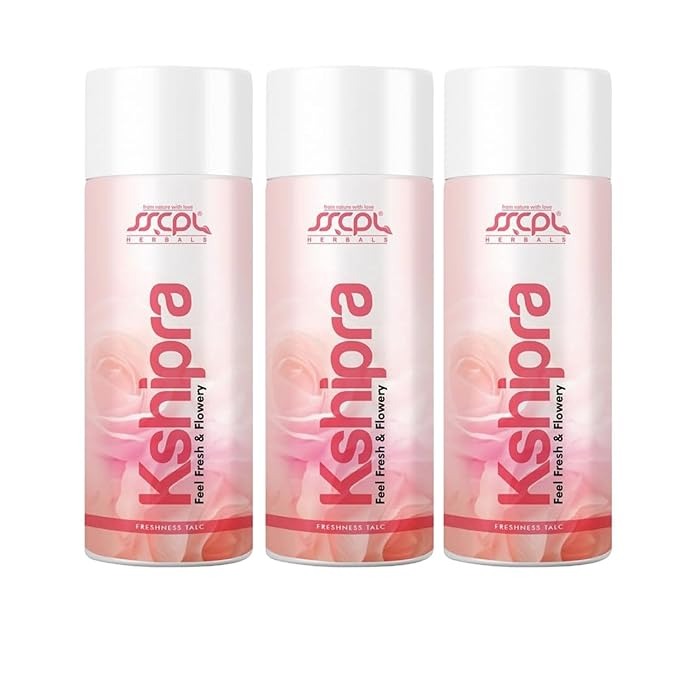 Sscpl Kshipra Rose Talc Enriched with Rose Flower - 100 ml (Pack of 3)