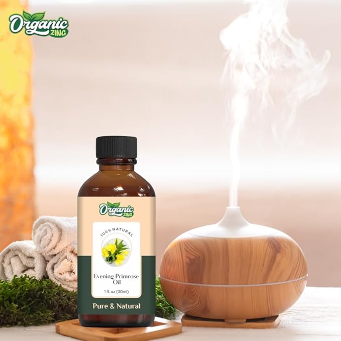 Organic Zing Evening Primrose Essential Oil for Skin Care, Diffuser, Aromatherapy - 30 Ml