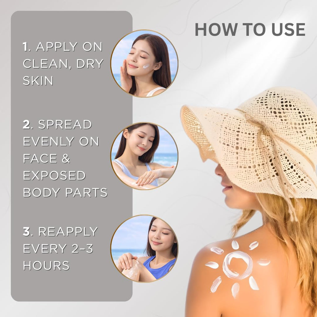 Smartdrops Korean Sunscreen SPF 50 Broad Spectrum UV Protection Lightweight Face & Body Suncream Non Greasy Daily Use For All Skin Types- 60ml (Pack 1)