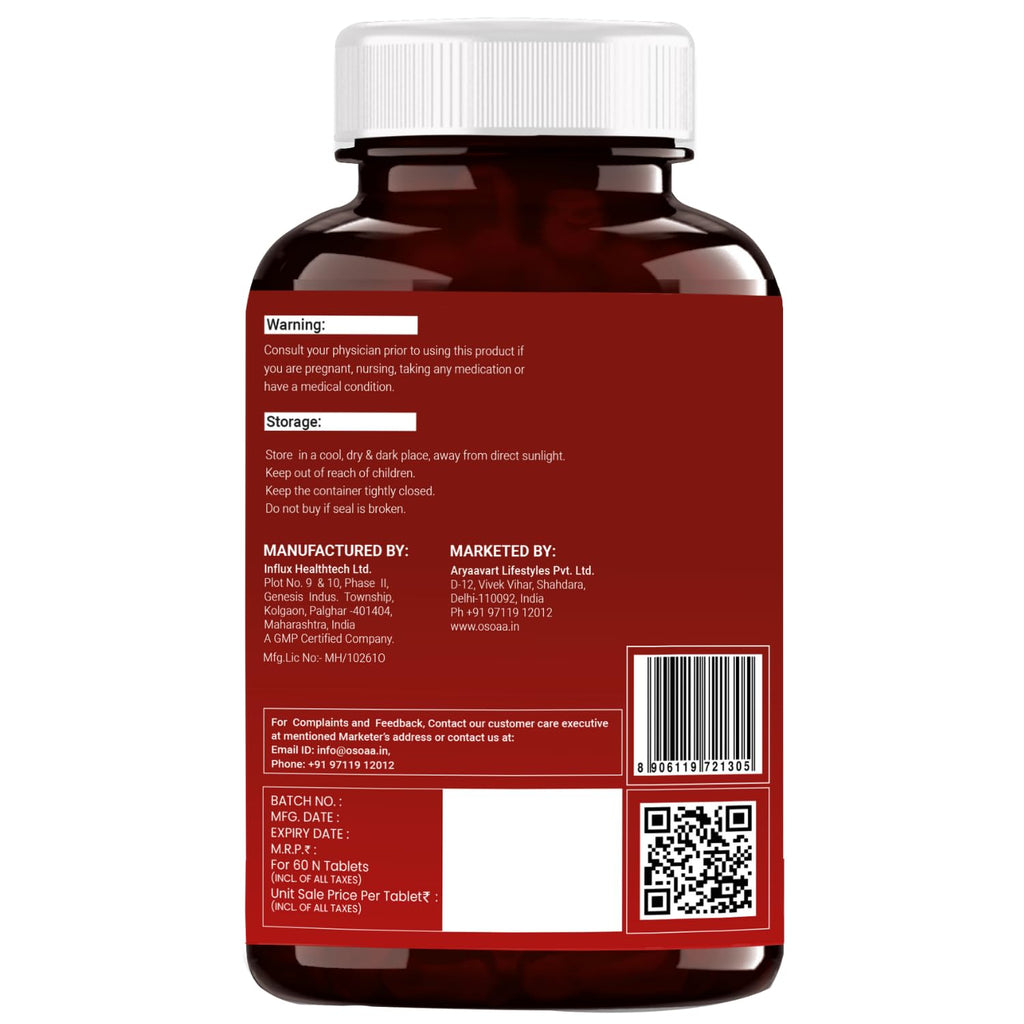 OSOAA Diabetic Care Tablets (Diabetos) | Karela, Jamun, Gurmar, Methi, Neem & Other Herbs | Supports Blood Sugar Management & Diabetes Care | 60 Veg Tablets