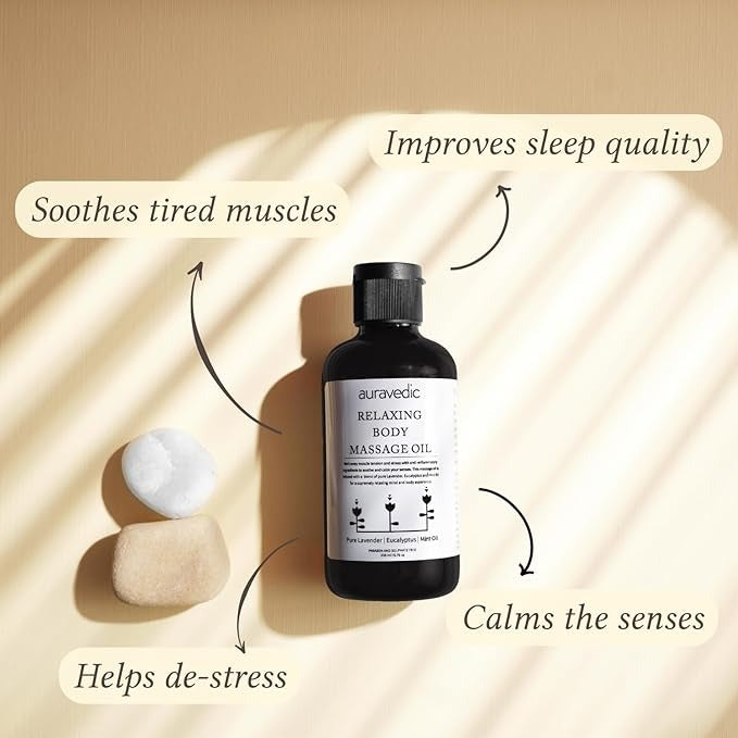Auravedic Relaxing Body Massage Oil for Full Body Relax - 200 ml (Pack of 2)