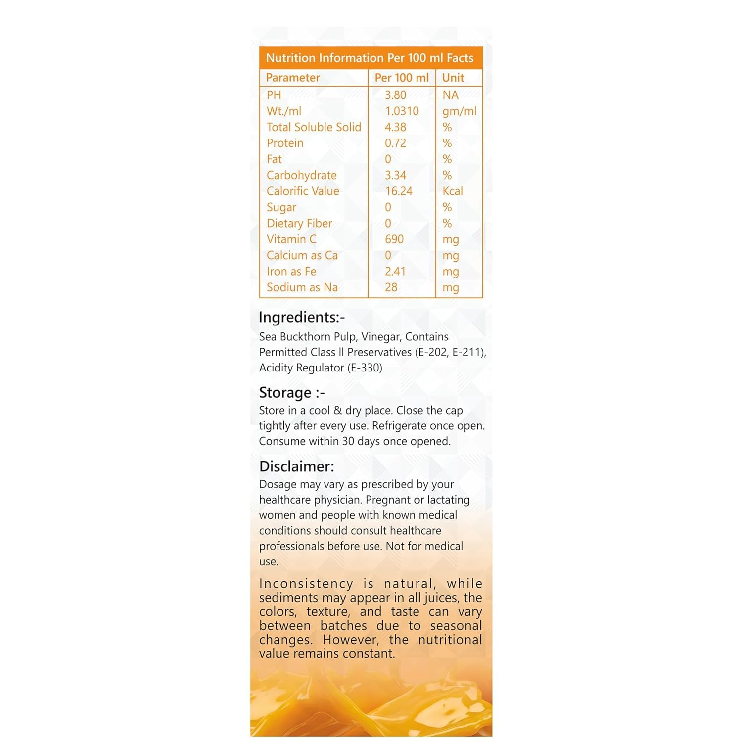 Growfitz Himalayan Sea Buckthorn Pulp Concentrate 1L | Cold-Pressed | Makes 100 Glasses, Natural Vitamin C, Omega 3 6 7 9, Antioxidants | Immunity, Skin Glow & Gut Health Support | Seabuckthorn Juice