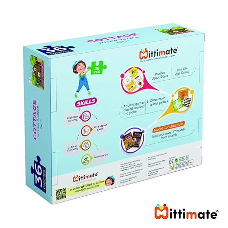 Mittimate Cottage House Jigsaw Puzzle Game for Kids Age 4 to 6 Old 36 Pieces Puzzle Toy