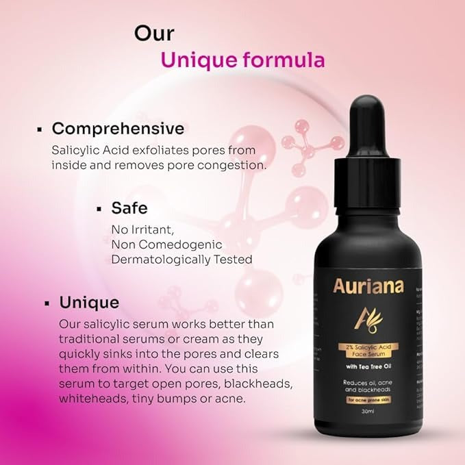 Auriana Cosmetics 2% Salicylic & Tea Tree Face Serum - 30 ml