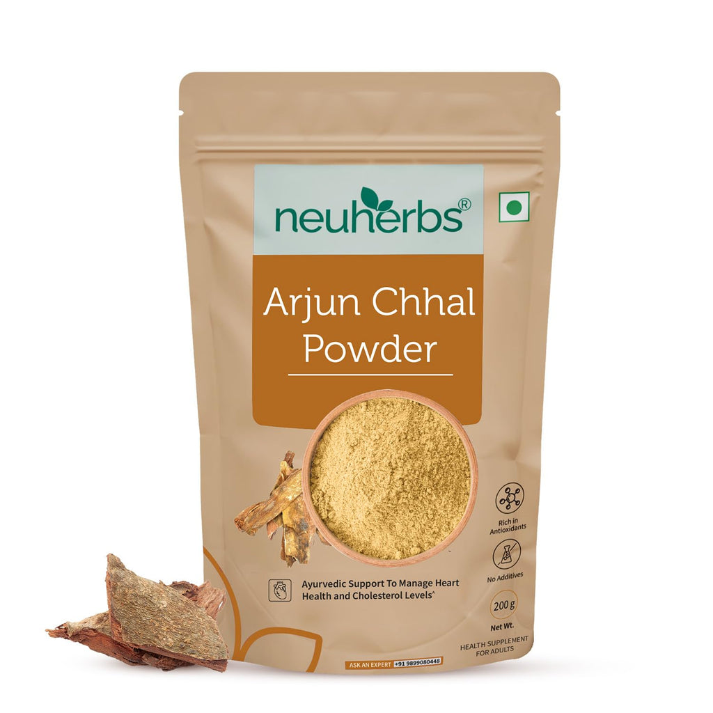 Neuherbs Arjun Chhal Powder - 200g | Arjun Ki Chaal Powder For Men & Women | Supports Heart Health & Promote Good Cholesterol | Rich In Antioxidants | 100% Pure & Natural