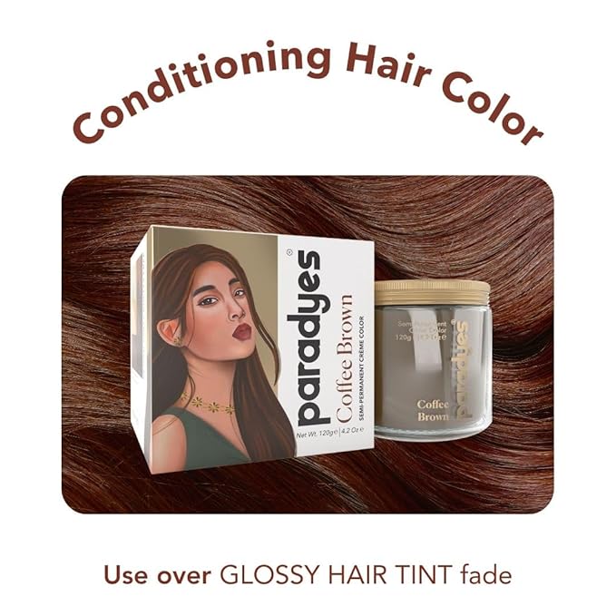 Paradyes Top-up Semi-permanent Coffee Brown Diy Conditioner Based Hair Colour - 120 Gms