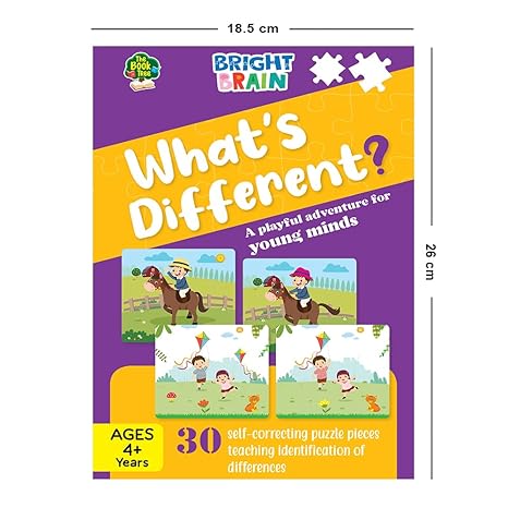 The Book Tree Bright Brain What's Different 30 Piece Jigsaw Puzzle for Preschoolers Educational Toy