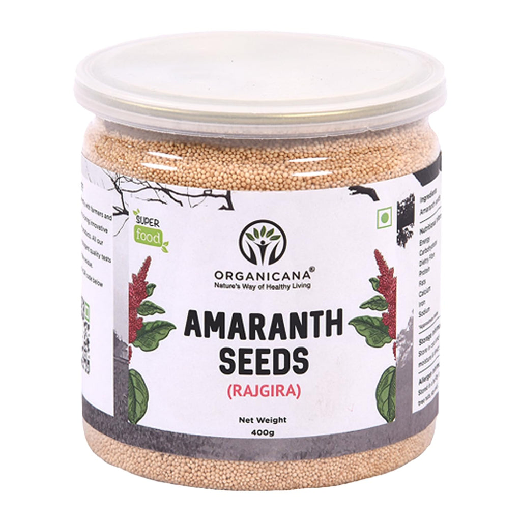 Organicana Whole Amaranth 400gm (Pack of 1) - Rajgira for Fasting | Ramdana seeds | Gluten Free Atta | High in Fibre and Protein