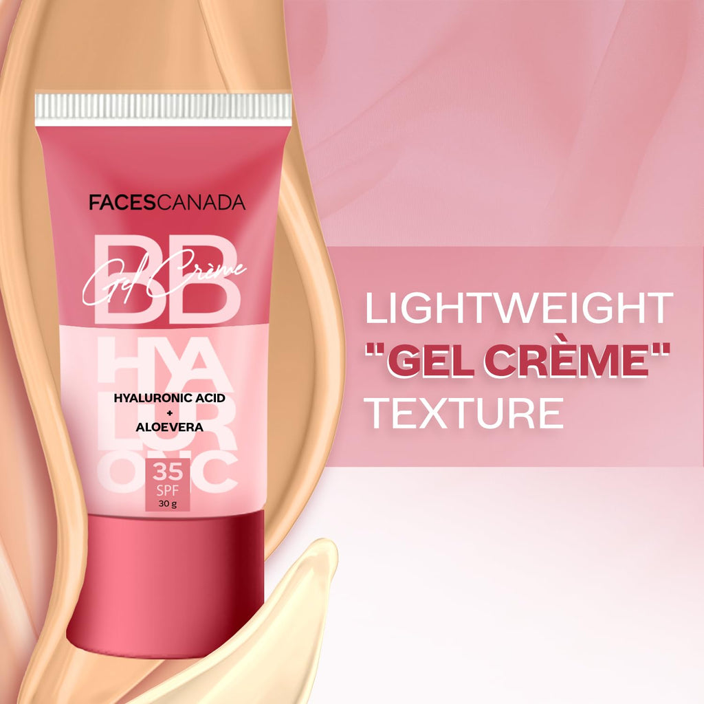 FACESCANADA SPF 35 BB Gel CrÃ¨me - Warm Caramel, 30g | Multitasking | Even Skin Tone | Instant Glow | Smooth Flawless Matte Finish | Hydrating | Lightweight & Nonsticky