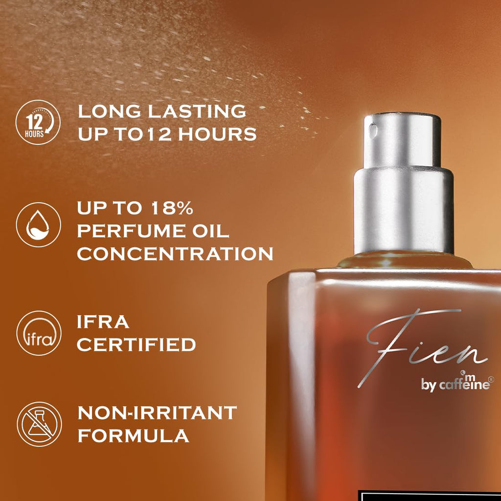 FIEN Perfume Fierce for Men | Citrusy Scent | mcaffeine perfume | Fien by mCaffeine 12 Hrs Long Lasting | Eau De Parfum with Neroli, Sage & Myrrh | perfume for men | Premium & Luxurious for Valentines & Every Occasion - 100ml