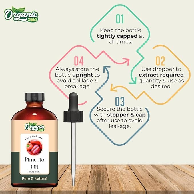 Organic Zing Pimento (Capsicum Annuum) Oil | Essential Oil for Skincare & Massage - 118 Ml