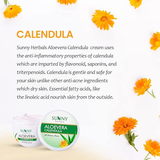 Sunny Herbals Aloevera & Calendula All Purpose Face Cream - 500 gms