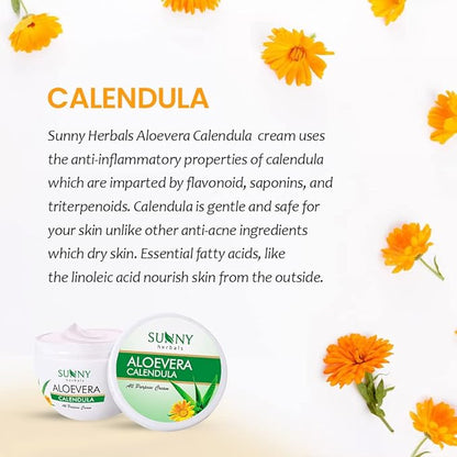 Sunny Herbals Aloevera & Calendula All Purpose Face Cream - 500 gms