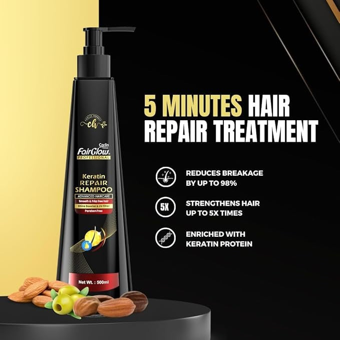Corlin Fair Glow Keratin Repair Shampoo - 500 ml