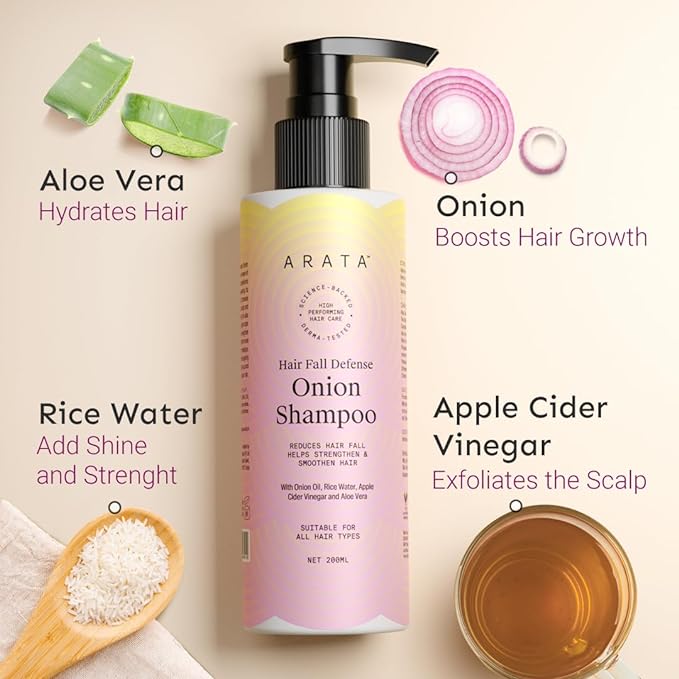 Arata Hair Fall Defense Onion Shampoo - 200 ml