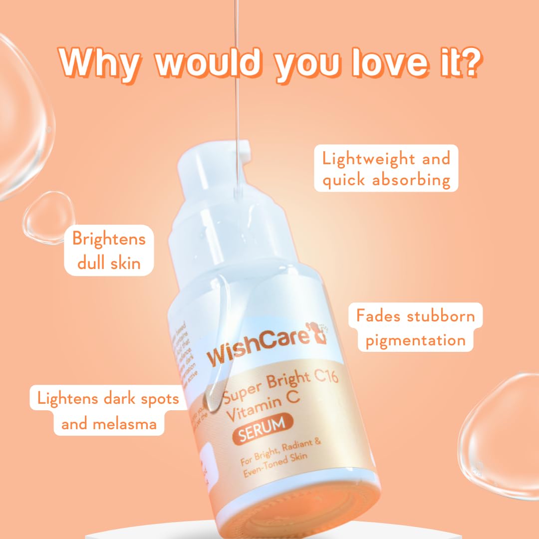 WishCare Super Bright Vitamin C Face Serum and Vitamin C Pure Glow Milk Sunscreen with SPF 50 PA+++(30ml + 50ml), All Skin Type