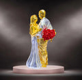 Gold Art India Couple Figurine Gold-Silver Plated Matte Finish