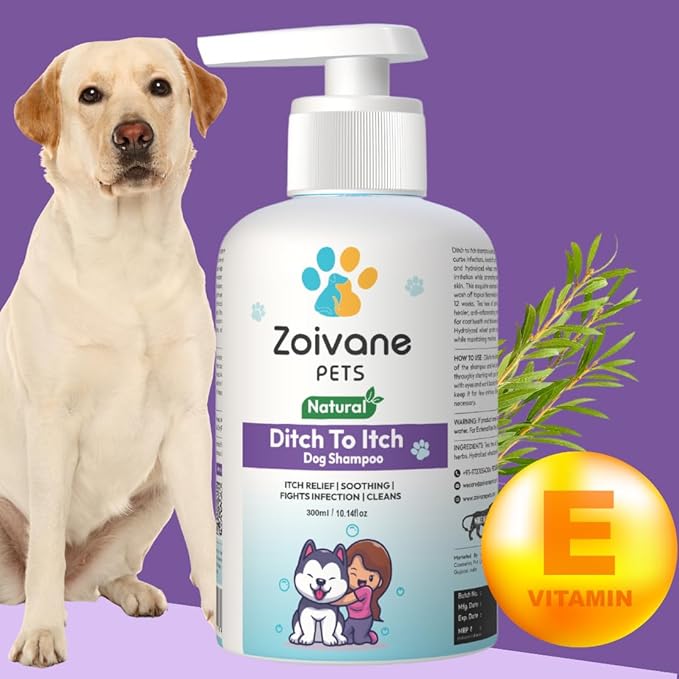 Zoivane Dog Shampoo | Ditch to Itch & Dog Anti Dandruff Shampoo - 300 Ml | Pack of 1