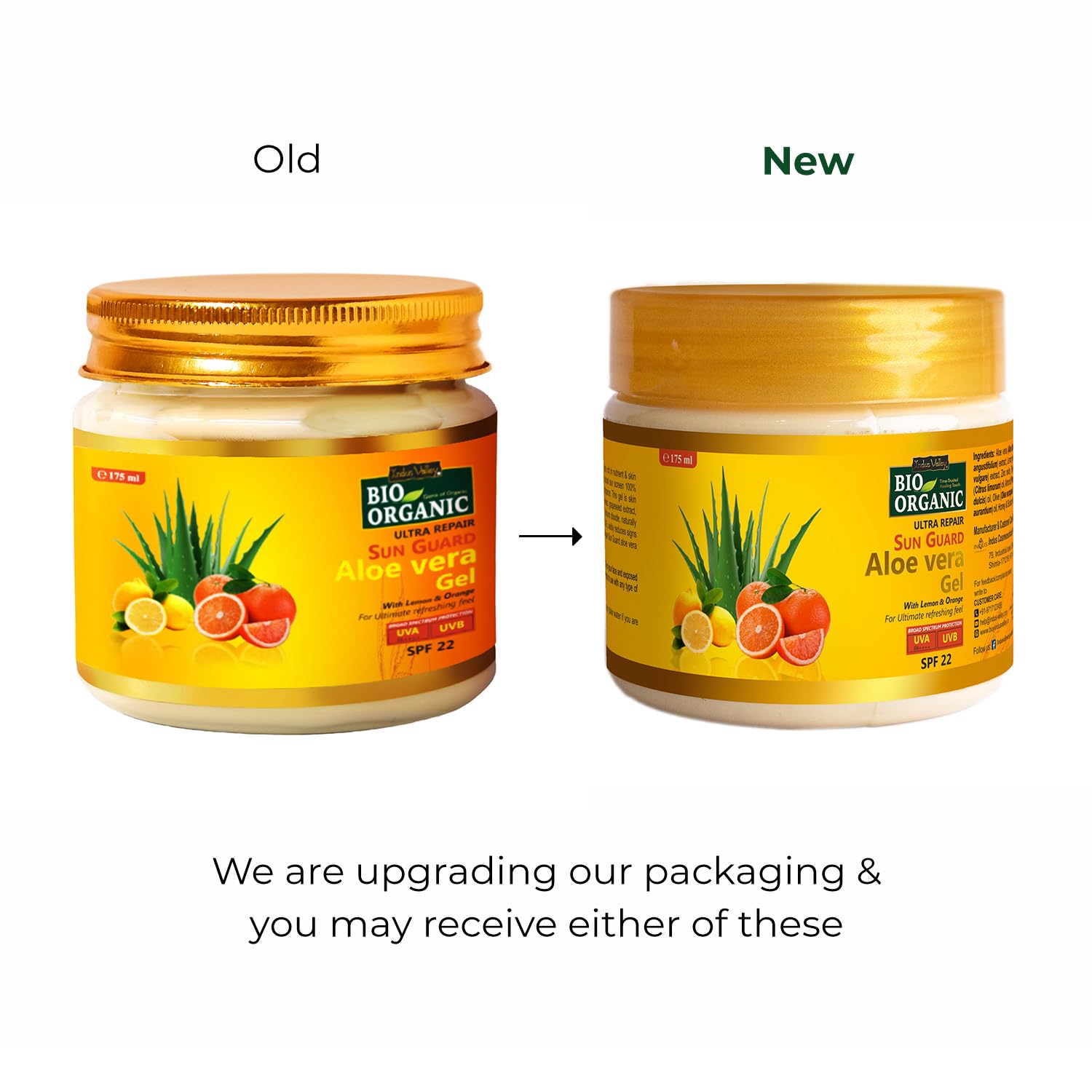 INDUS VALLEY Bio Organic Sun Guard Aloe Vera Gel With Lemon & Orange For Ultimate Refreshing Feel (175ml)