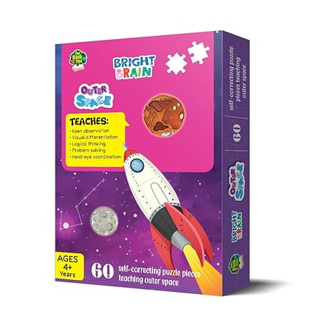 The Book Tree Bright Brain Outer Space 60 Piece Jigsaw Puzzle for Preschoolers Toy for Learning Space