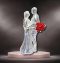 Gold Art India Couple Figurine Silver-Plated Matte Finish