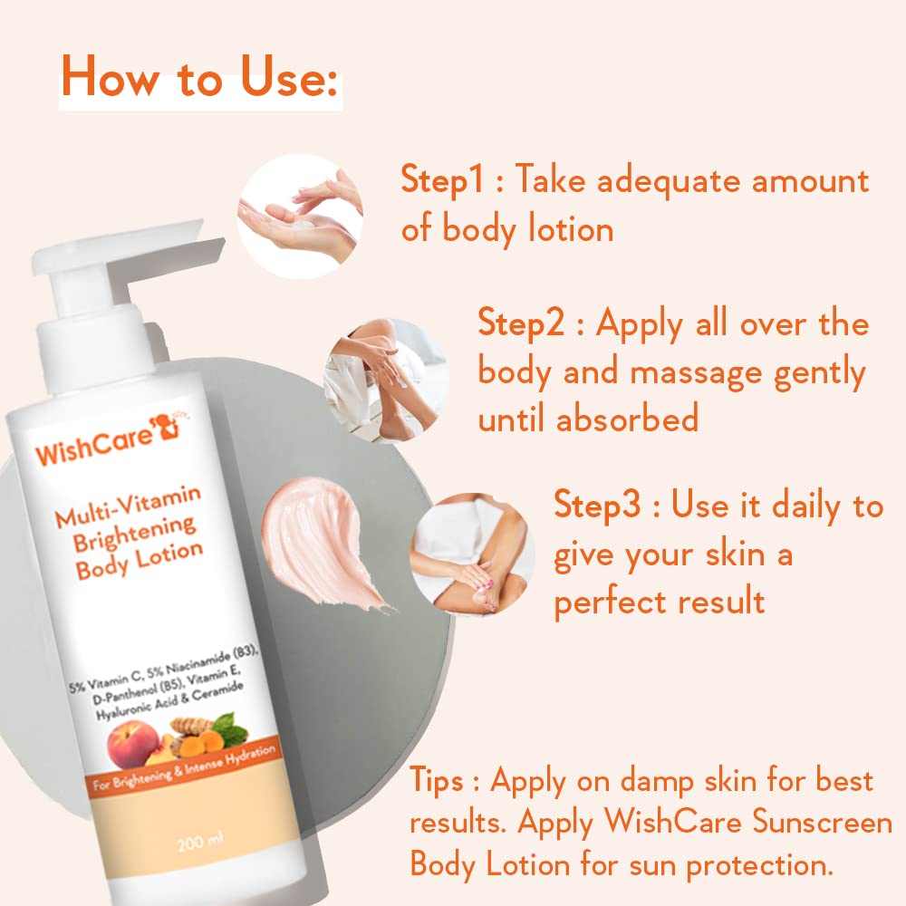 WishCare Multi-Vitamin Brightening Body Lotion - 200 ml