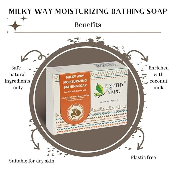 Earthy Sapo Handmade Milky Way Moisturizing Bathing Soap - 100 gms