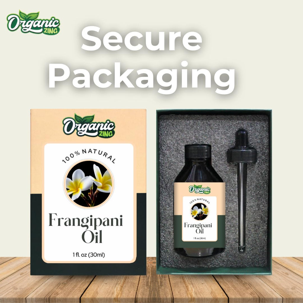 Organic Zing Frangipani (Plumeria Alba) Oil | Essential Oil for Skincare, Massage, Aroma & Diffuser - 30 Ml
