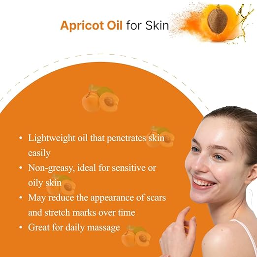 Vriksha Veda Organic Apricot Oil Pure Cold Pressed Oil For Body Care - 100 ml