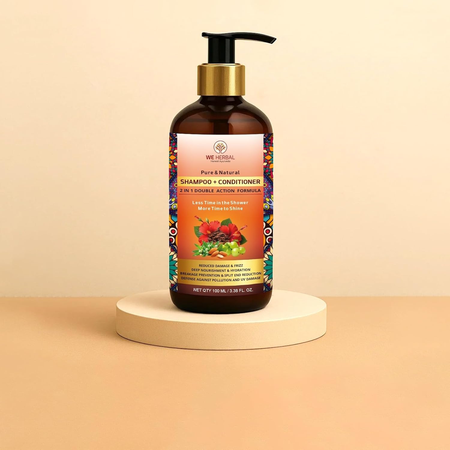 2-in-1 Ayurvedic Shampoo & Conditioner 100ml for Daily Hair Care, Gently Cleanses and Conditions Hair, Suitable for All Hair Types, Ideal for Men and Women, Regular Use Hair Care Solution