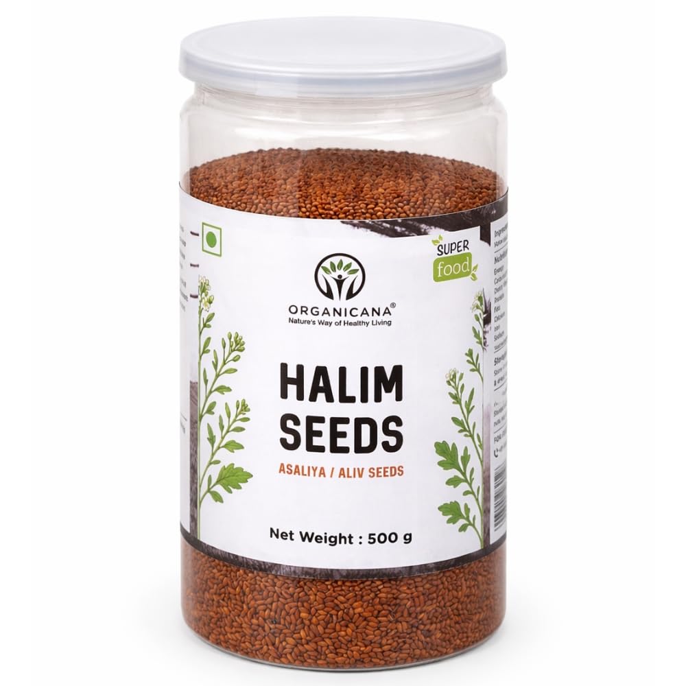 Organicana Halim Seeds 500g (Pack of 1)- Garden Cress | Aliv Seed | Asaliya | High in Fibre and Omega 3 | Garden Cress | Asalia | Haleem seed | Immunity Booster Superfood